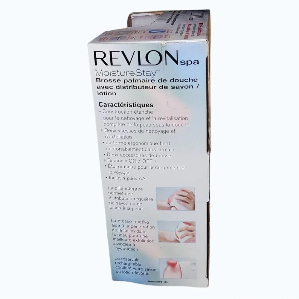 Vintage Revlon Spa MoistureStay Shower Palm Brush Soap Lotion Dispenser